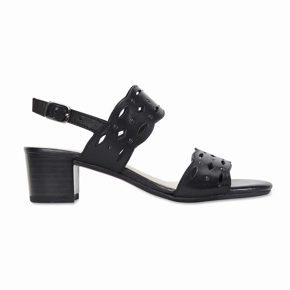 Debut Heel in Black Leather