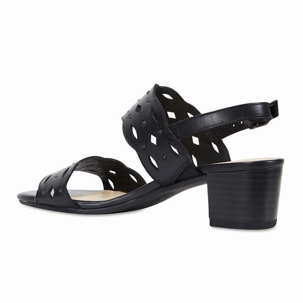 Debut Heel in Black Leather