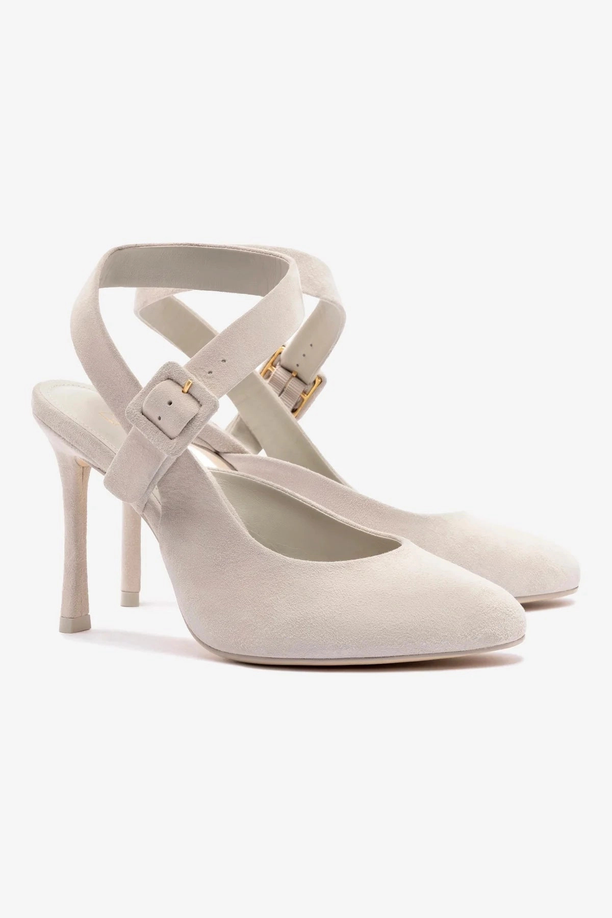 Deena By Larroud Pump In Mushroom Grey Suede