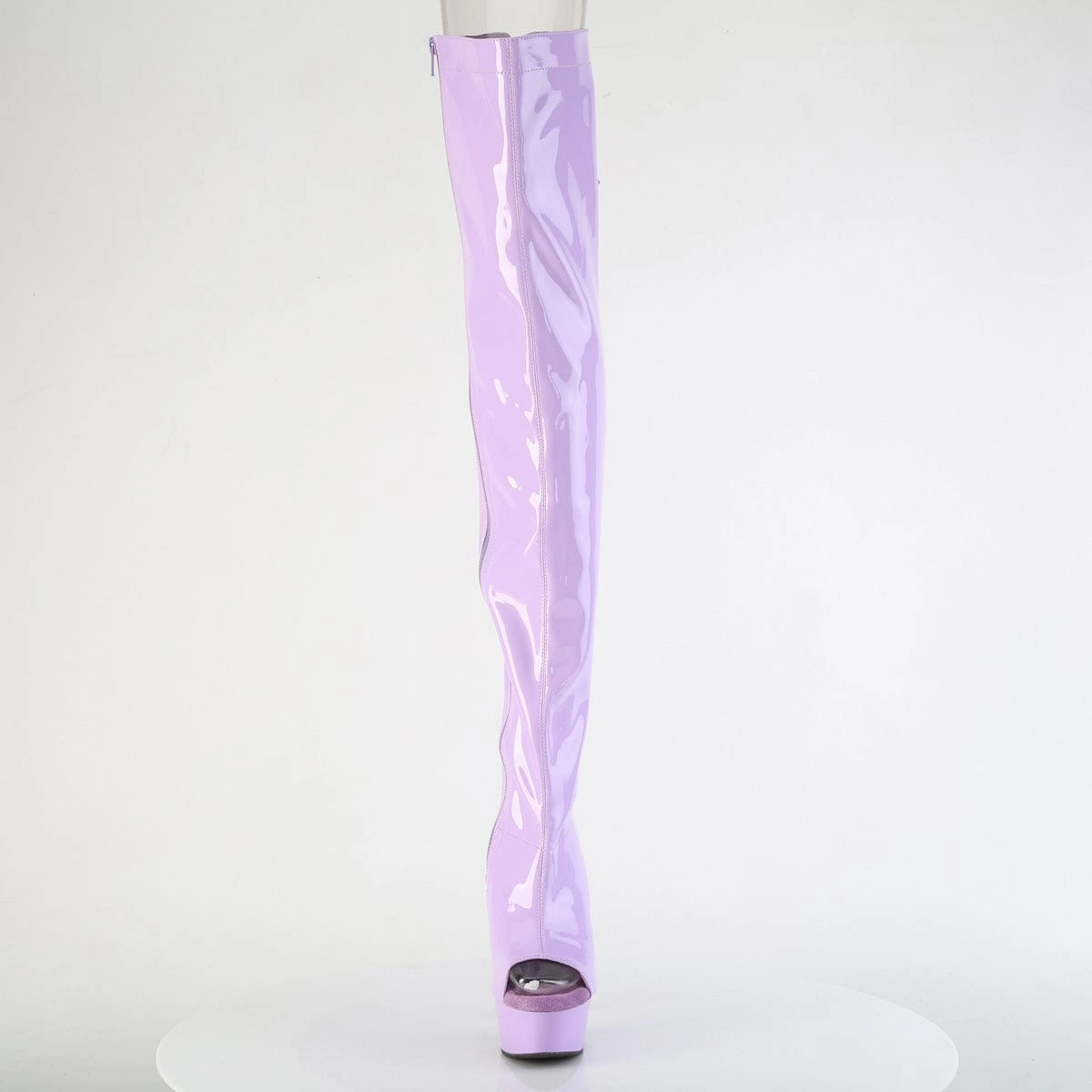DELIGHT-3017 Platform Shoes Lavender Stretch Patent Lavender