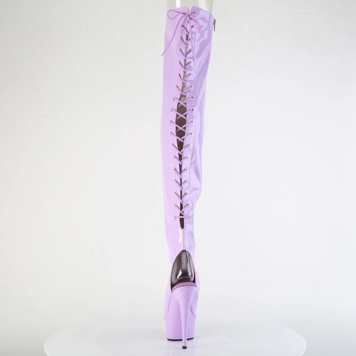 DELIGHT-3017 Platform Shoes Lavender Stretch Patent Lavender