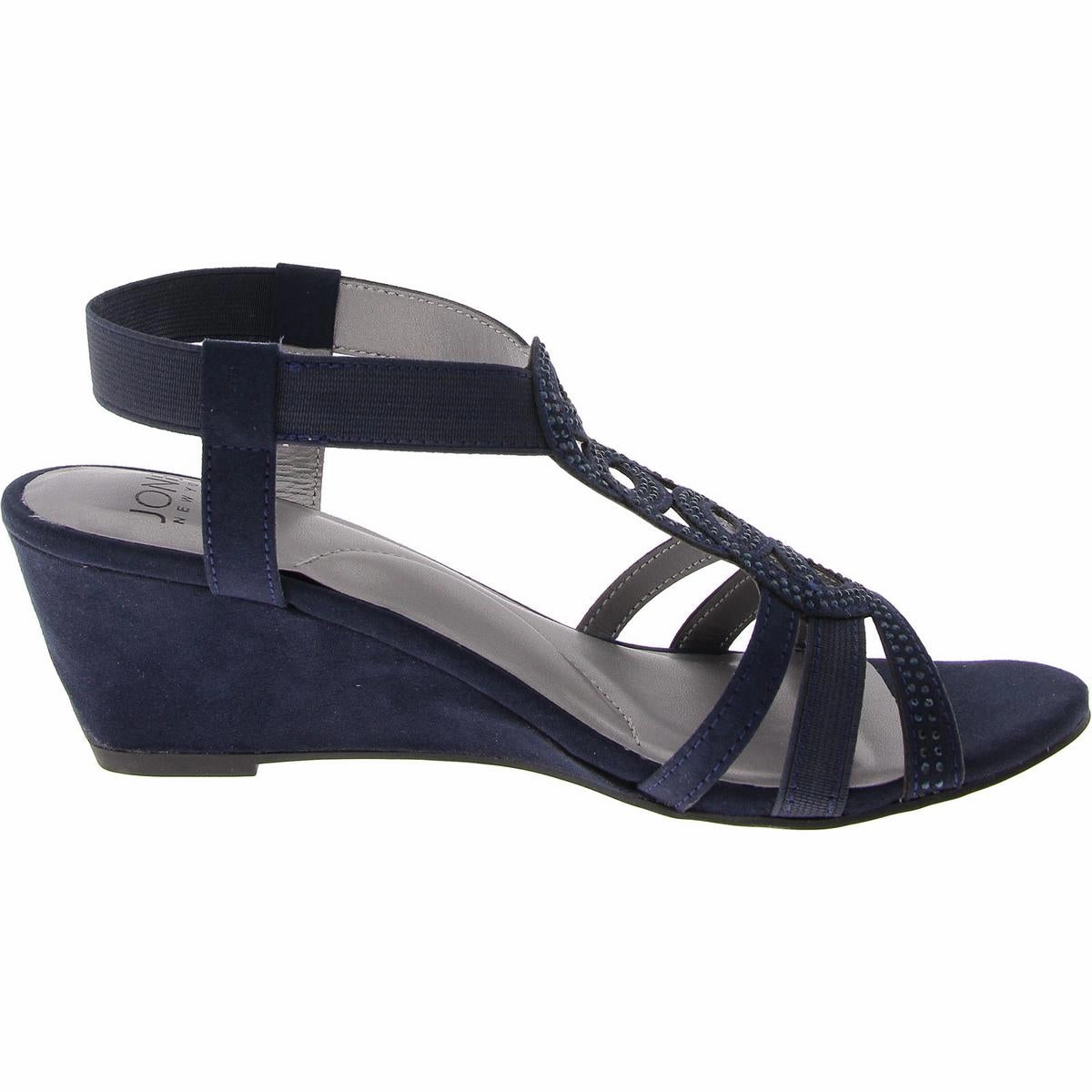 Denice Womens Embellished Wedge Strappy Sandals