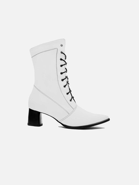 Desserto Cactus Leather Vegan Ankle Boots | White
