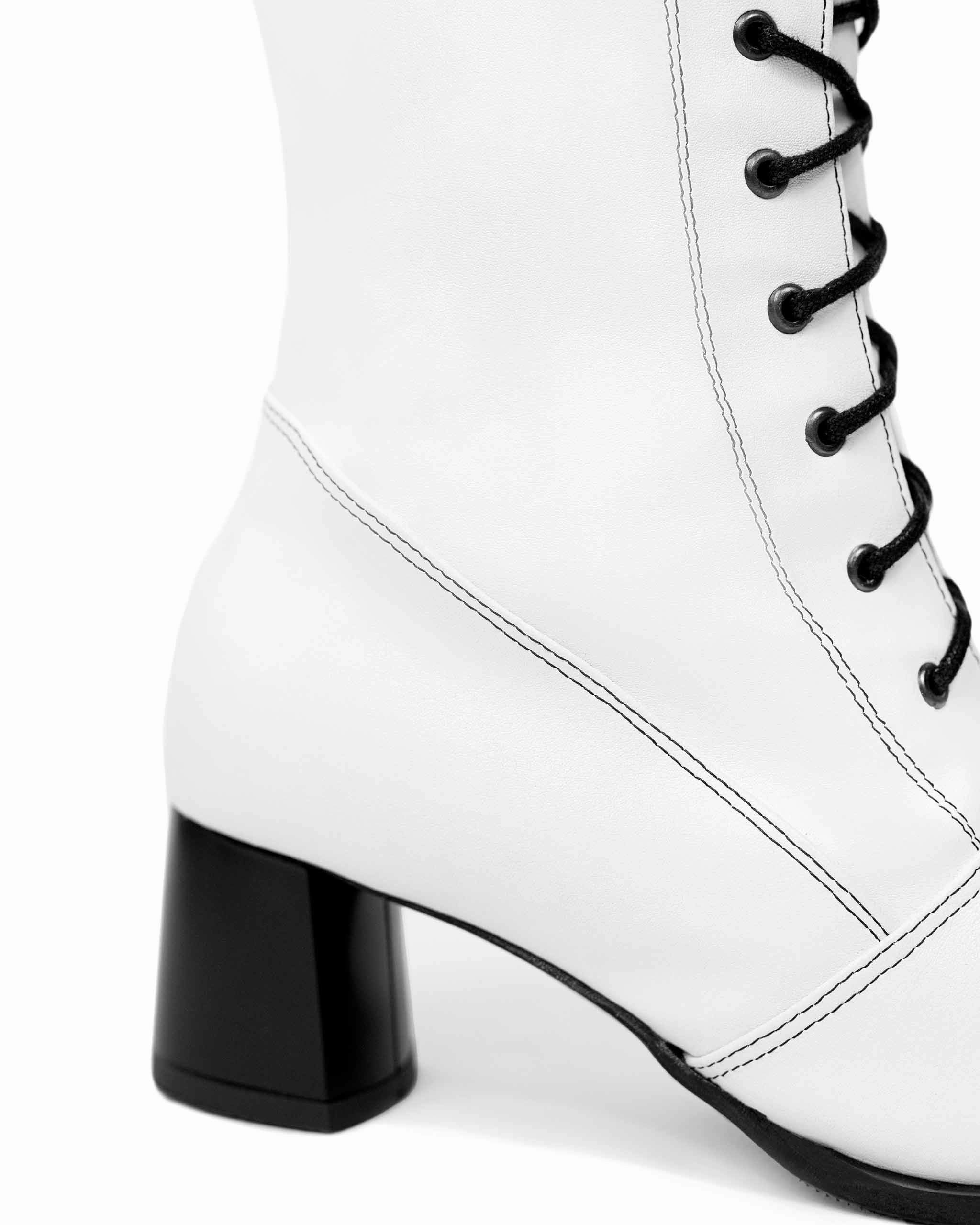 Desserto Cactus Leather Vegan Ankle Boots | White