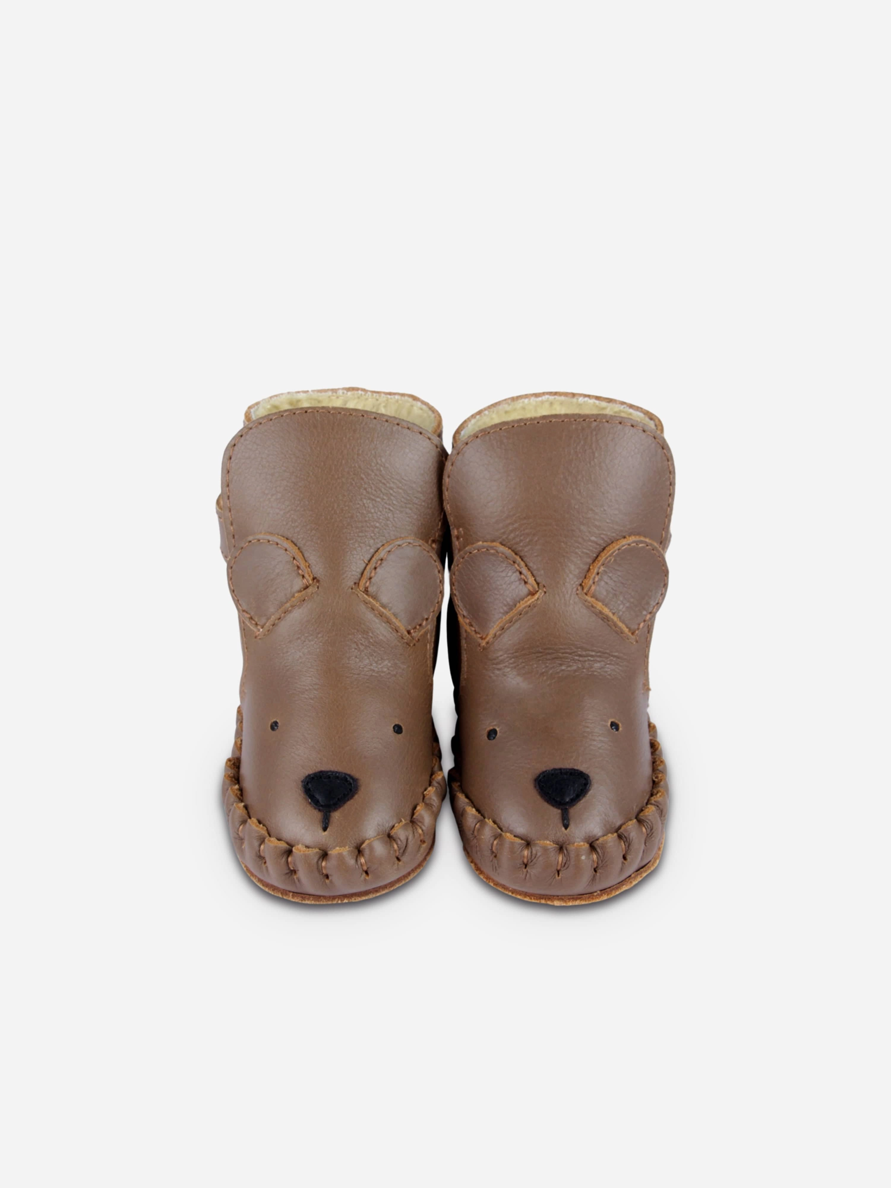 Donsje Baby Kapi Classic Bear Booties in Brown