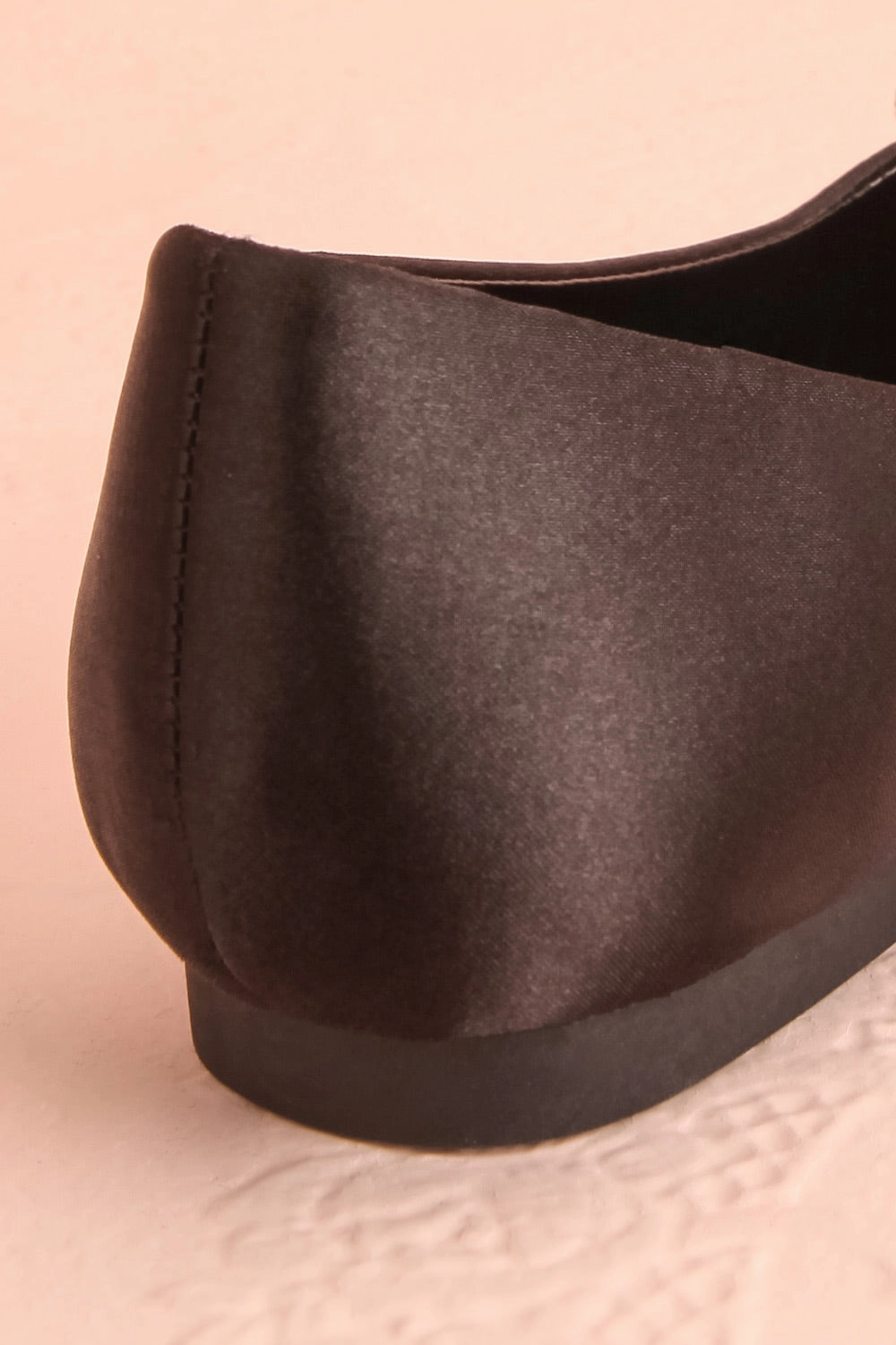 Effet Black | Satin Ballet Flats w/ Sequin Bow