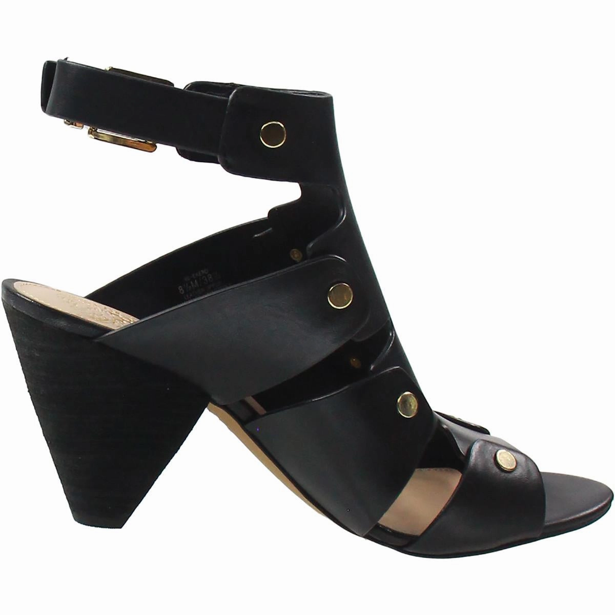 Ekerd Womens Studded Leather Block Heel