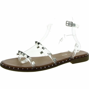 Feistt Womens Embellished Leather Ankle Strap