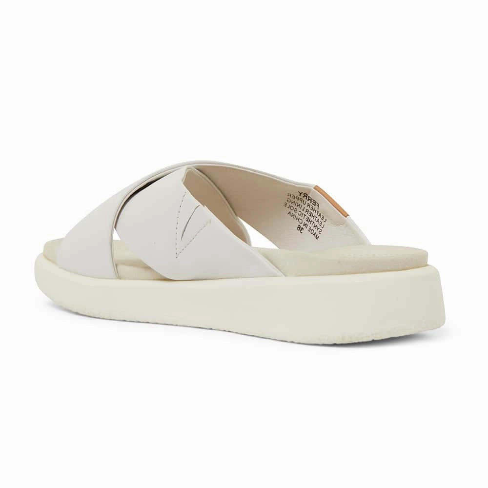 Ferry Slide in White Leather
