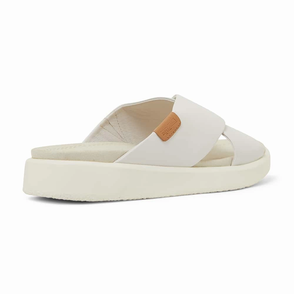 Ferry Slide in White Leather