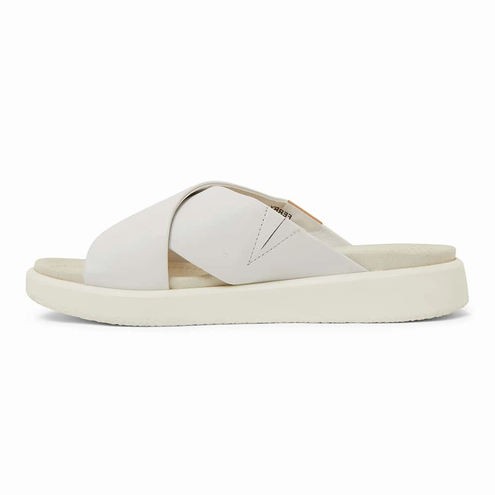 Ferry Slide in White Leather