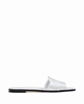 Flat Leather Slide Sandal