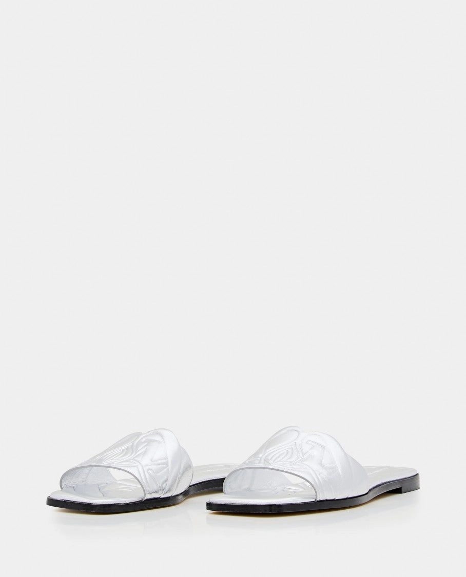 Flat Leather Slide Sandal