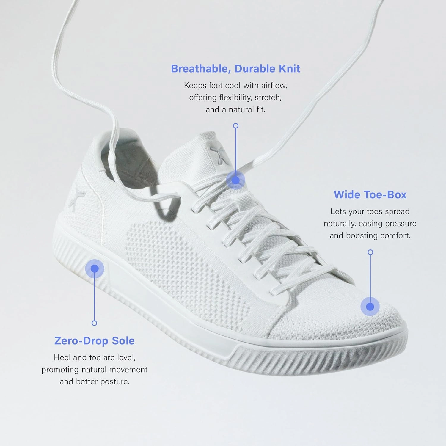 FLUX FOOTWEAR Adapt Knit Trainer  Wide Toe Box Shoe with Earth-Link Grounding, Zero-Drop Sole, Breathable Knit Upper & Machine Washable  Perfect for Daily Wear & Light Training