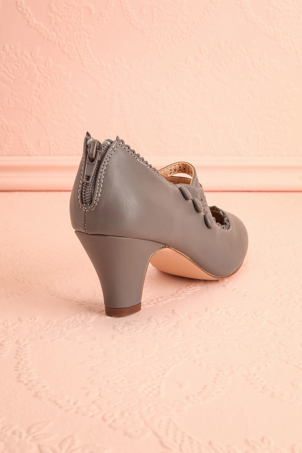Genet Grey | Closed Toe Heels
