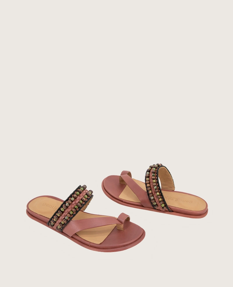 GENTLE SOULS - Lentini Leather Beaded Sandal