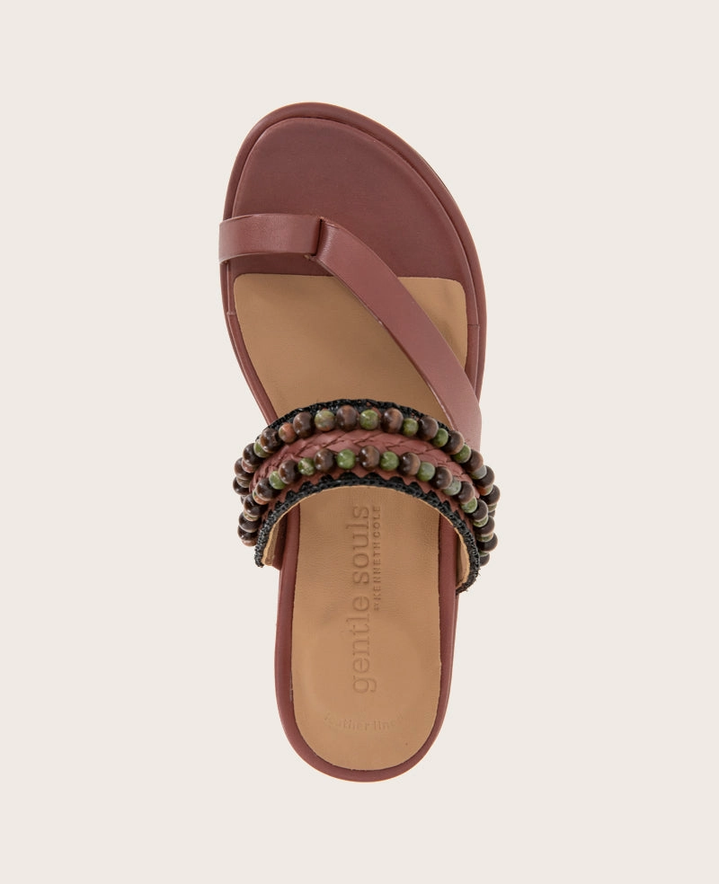 GENTLE SOULS - Lentini Leather Beaded Sandal
