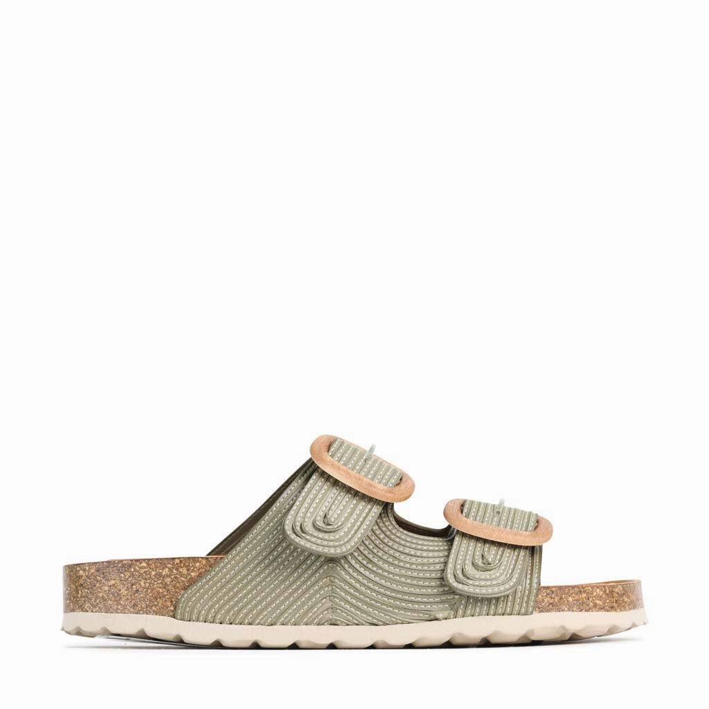 GIANA LEATHER SLIDE SANDALS