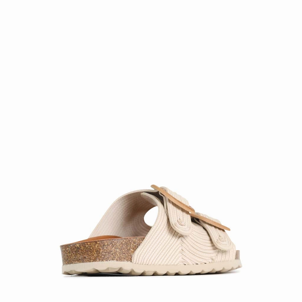 GIANA LEATHER SLIDE SANDALS