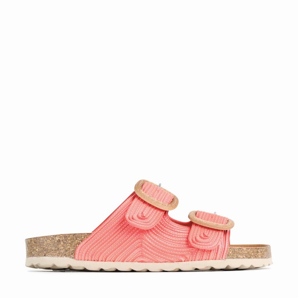 GIANA LEATHER SLIDE SANDALS