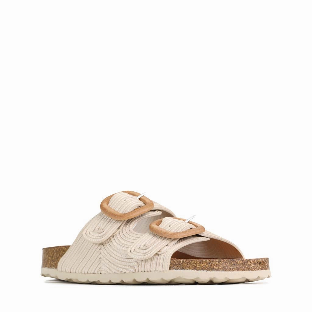 GIANA LEATHER SLIDE SANDALS