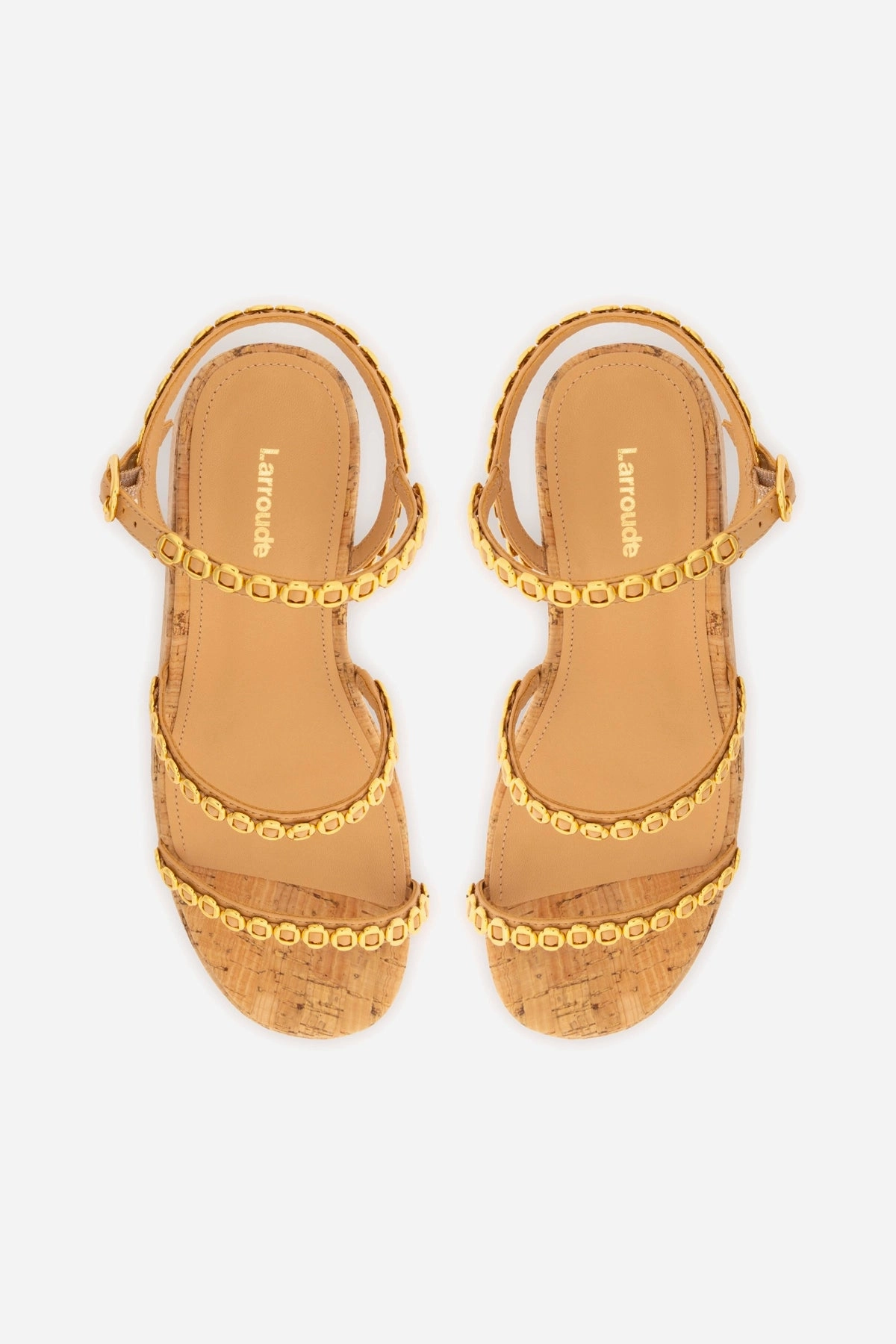 Gio Milanina Flatform In Tan Leather and Natural Cork