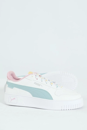 Girls Carina Lacey Street Sneaker - White
