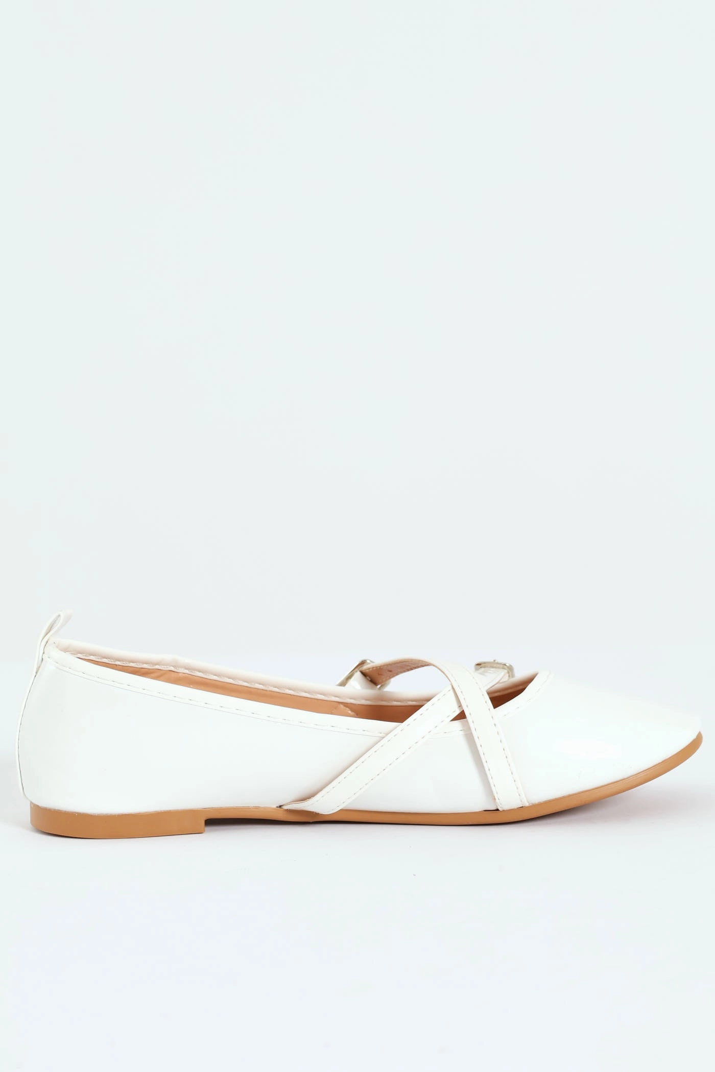Girls Crossover Pump - White