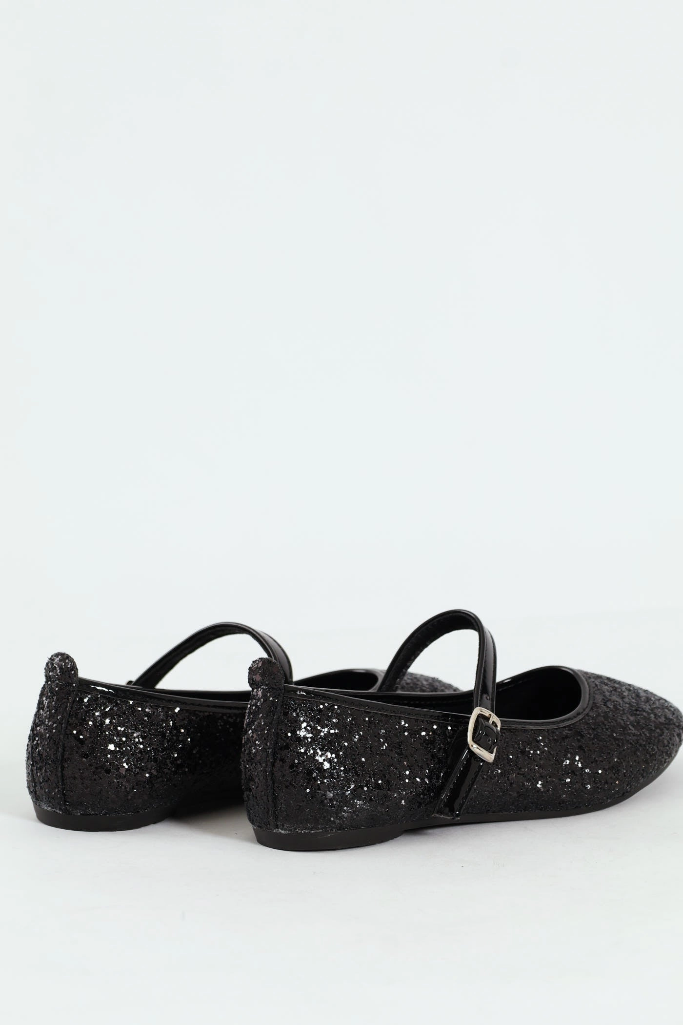 Girls Glitter Pump - Black