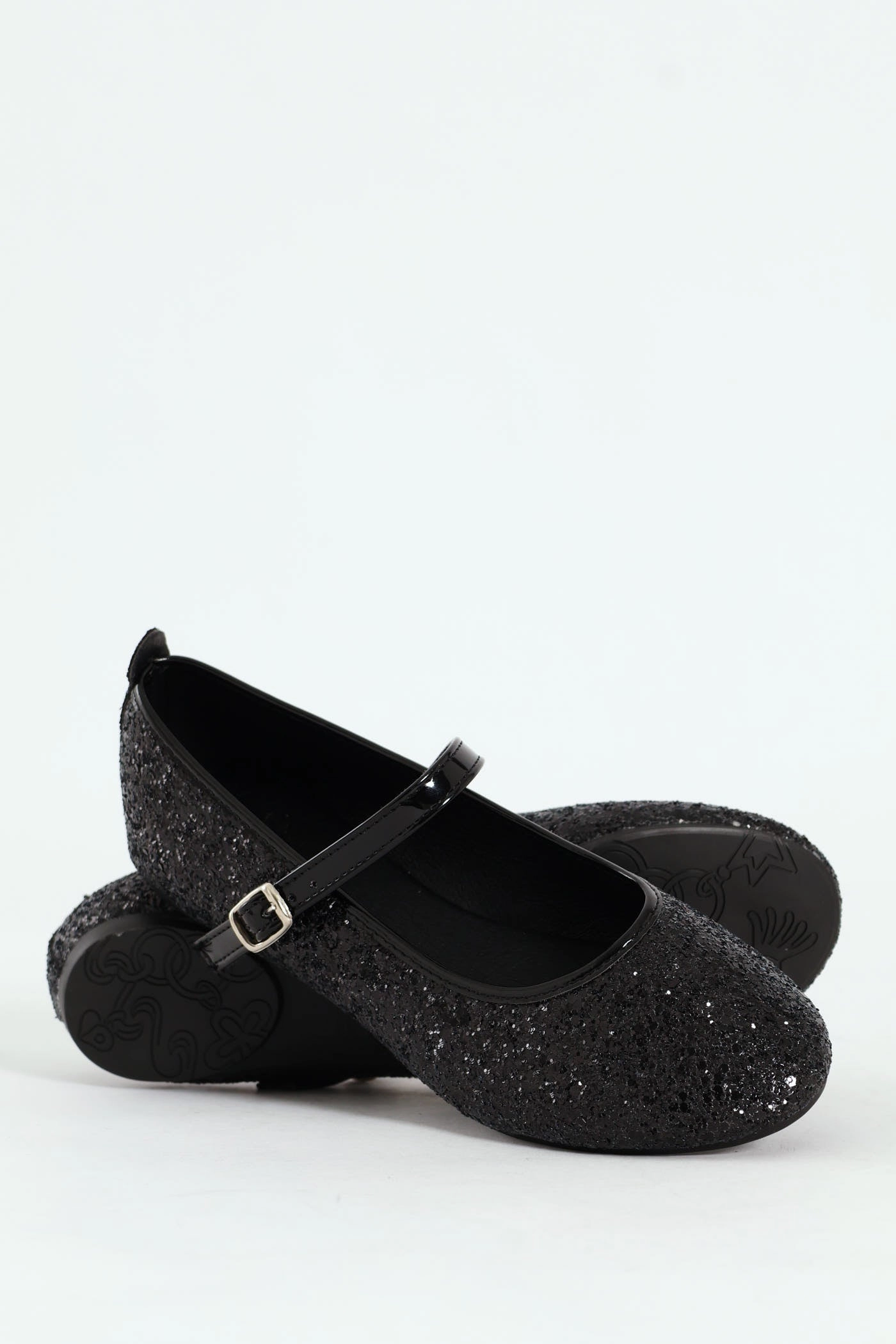 Girls Glitter Pump - Black