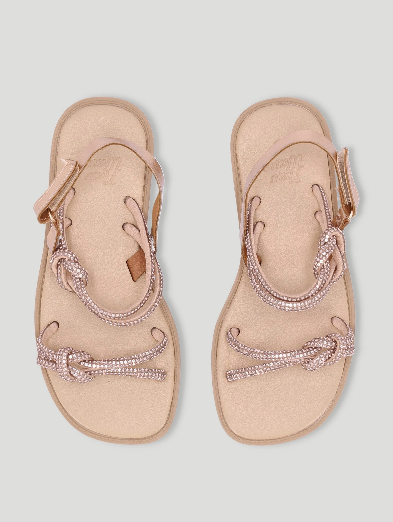 Girls Knotted Embellished Sandal - Rose Gold