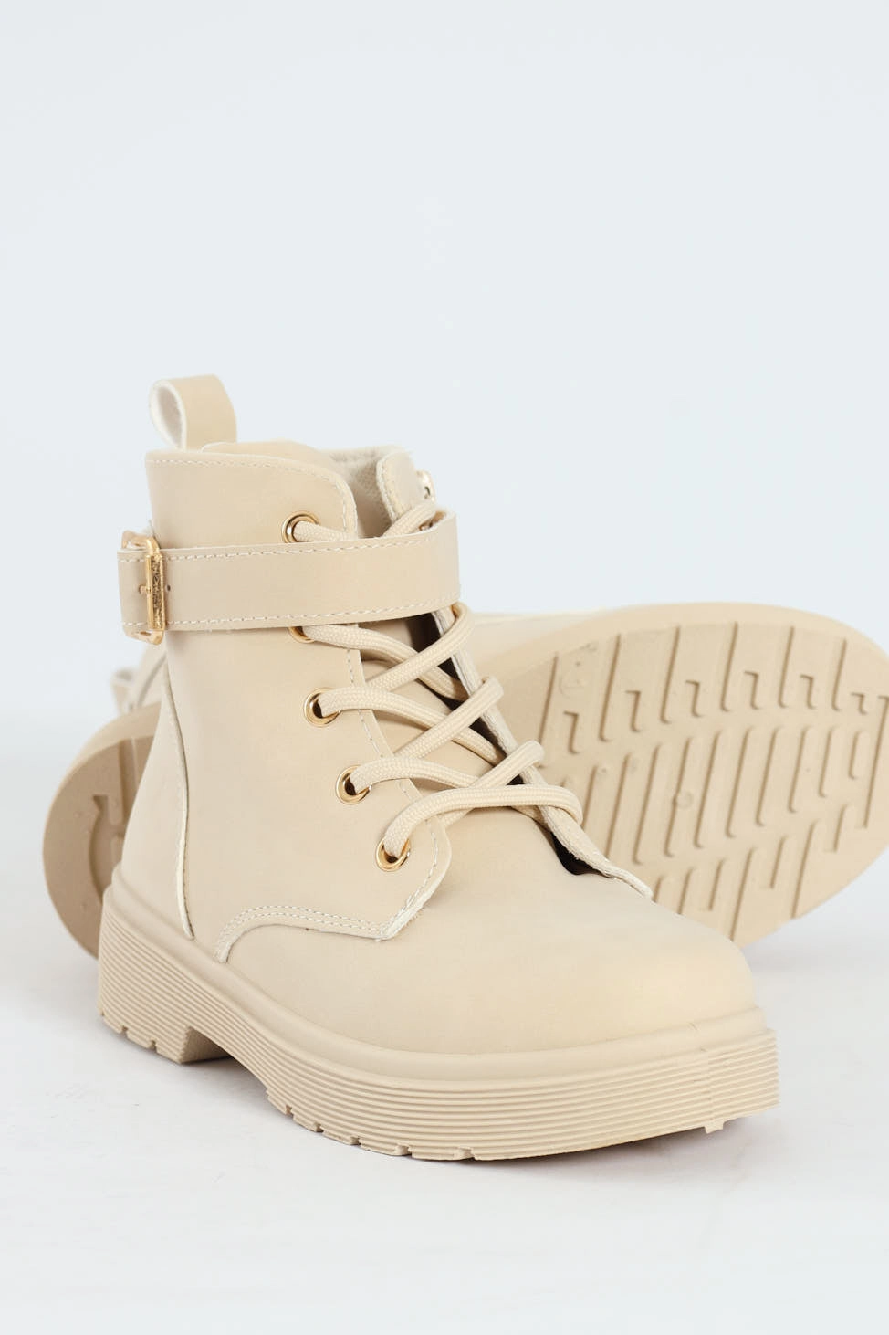 Girls Miltary Boot - Cream