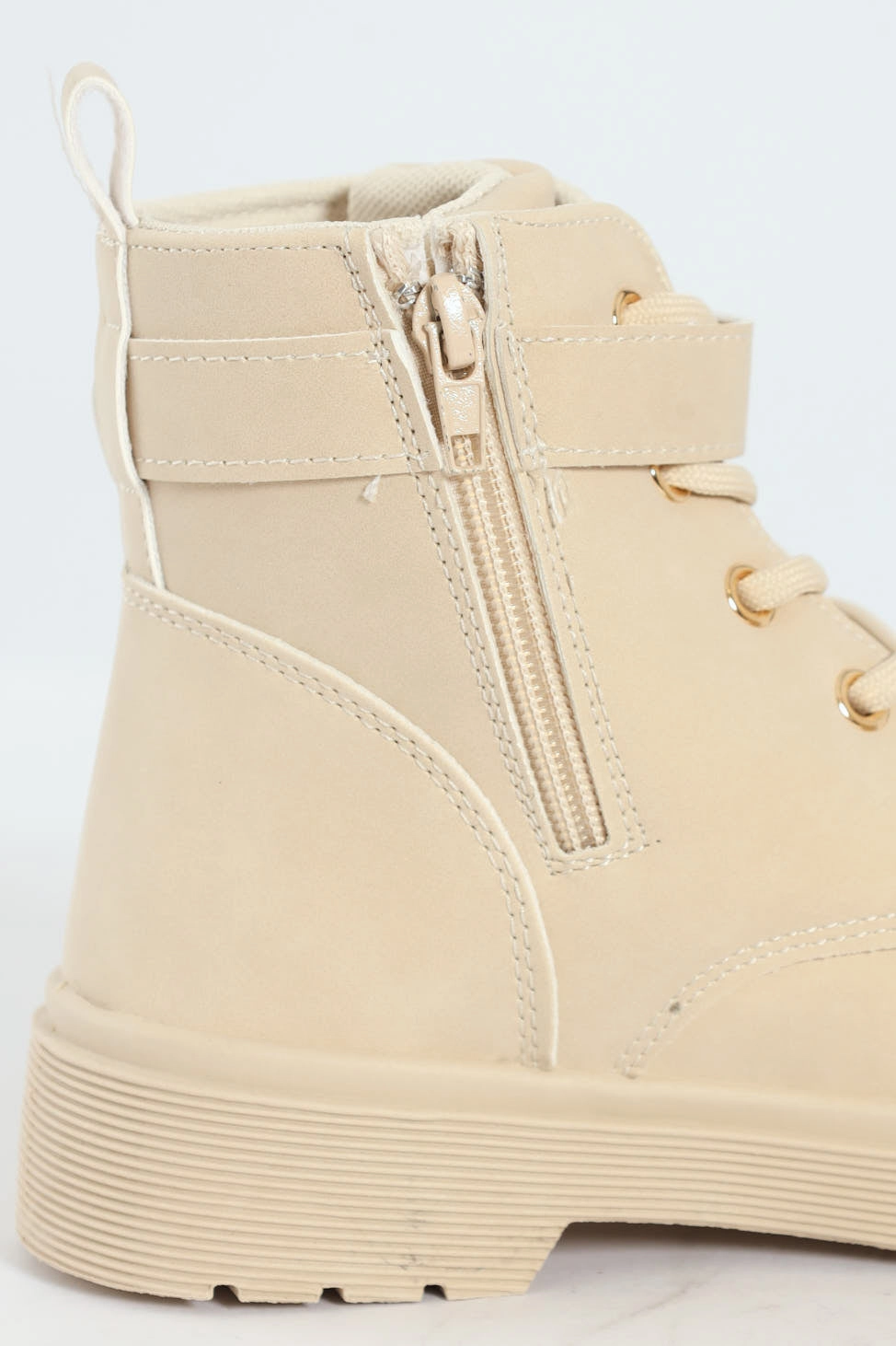 Girls Miltary Boot - Cream