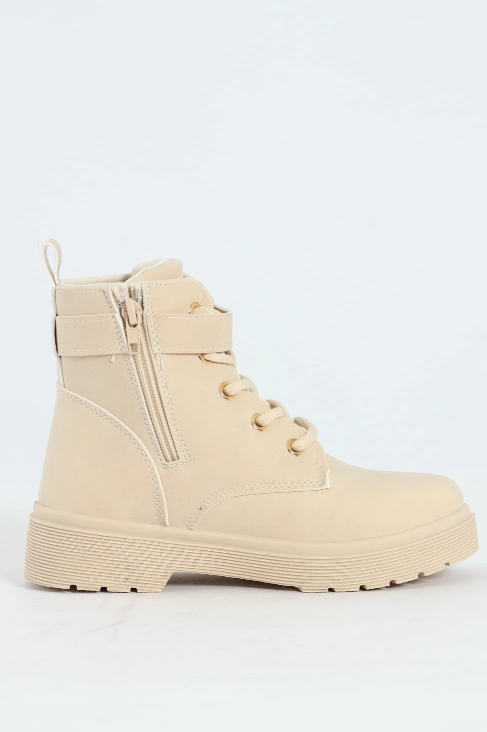 Girls Miltary Boot - Cream