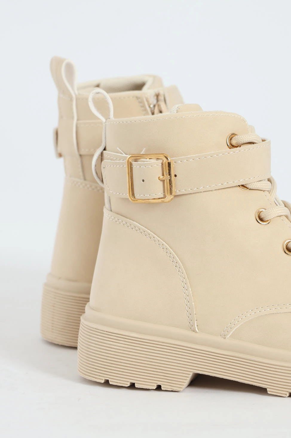Girls Miltary Boot - Cream