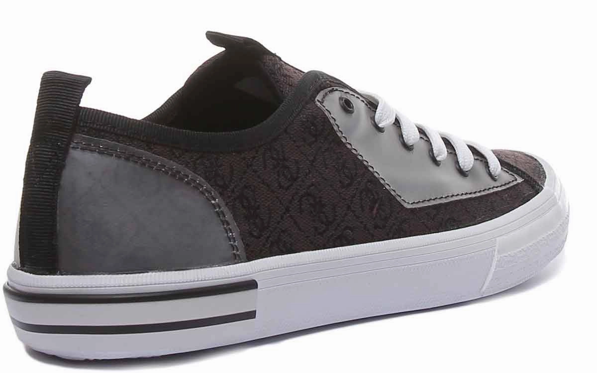 Guess Nettuno Men's Lace Up Cupsole Sneakers In Black Grey