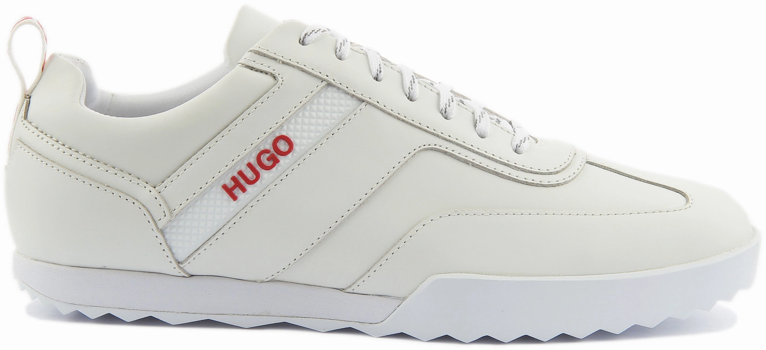 Hugo Matrix Low Top Trainers In White Red For Men