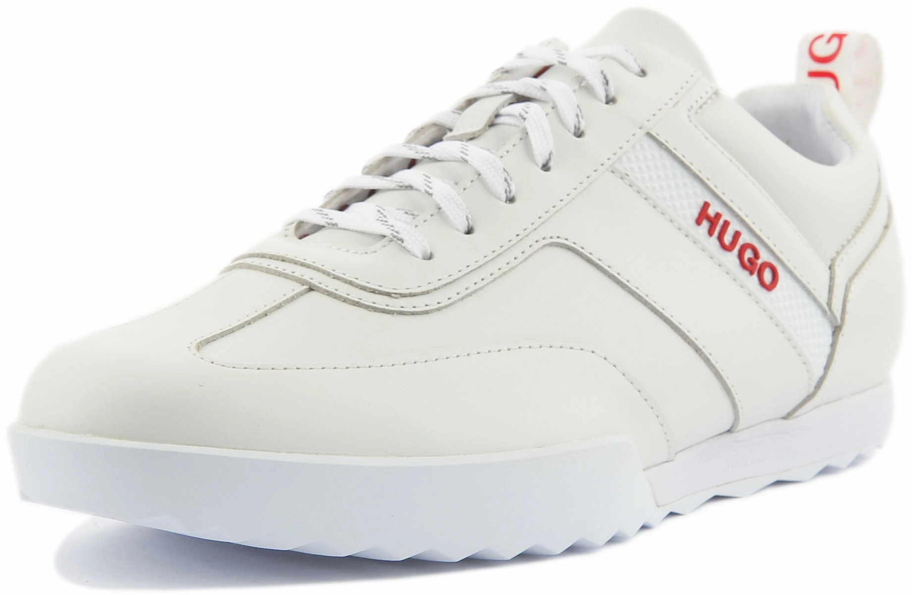 Hugo Matrix Low Top Trainers In White Red For Men