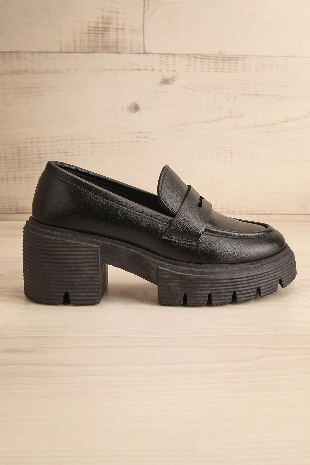 Ibberton | Chunky Heeled Black Loafers