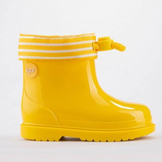 Igor Boy's and Girl's Bimbi Navy Rain Boots, Yellow