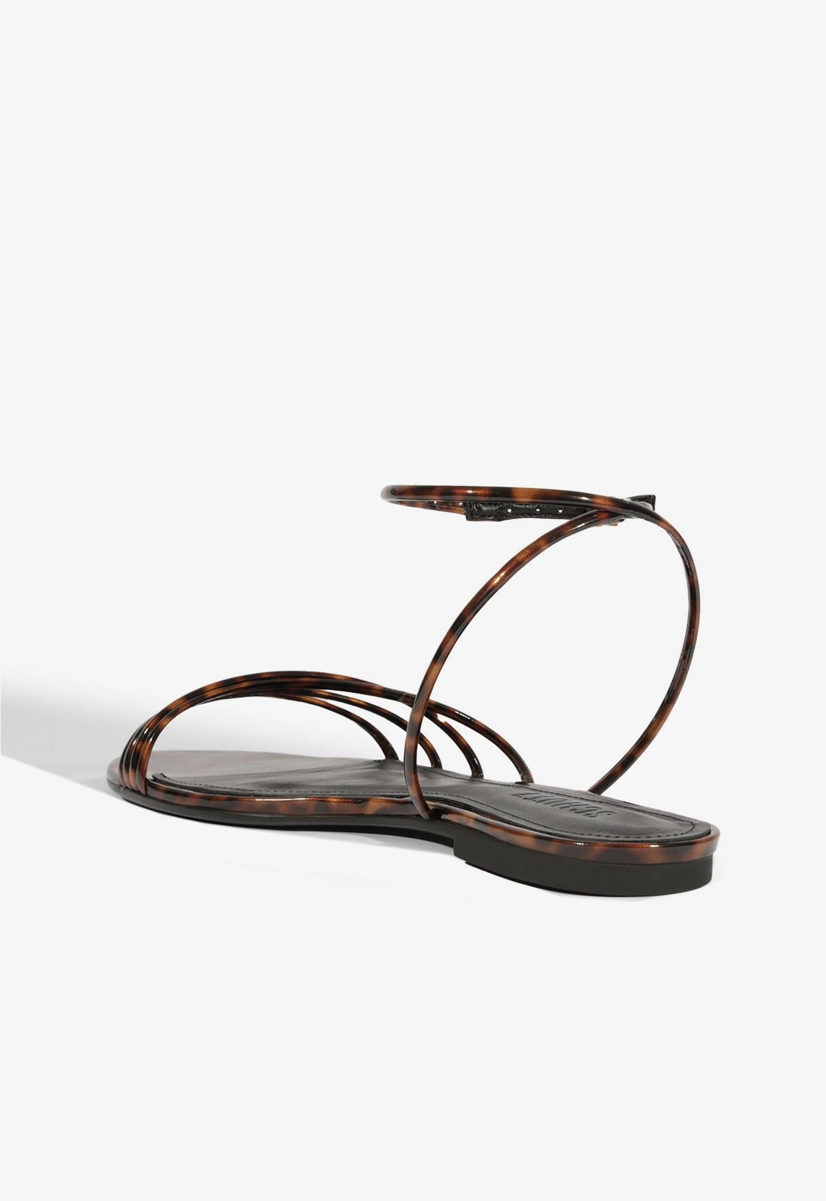 Inez Animal Print Leather Flat Sandal