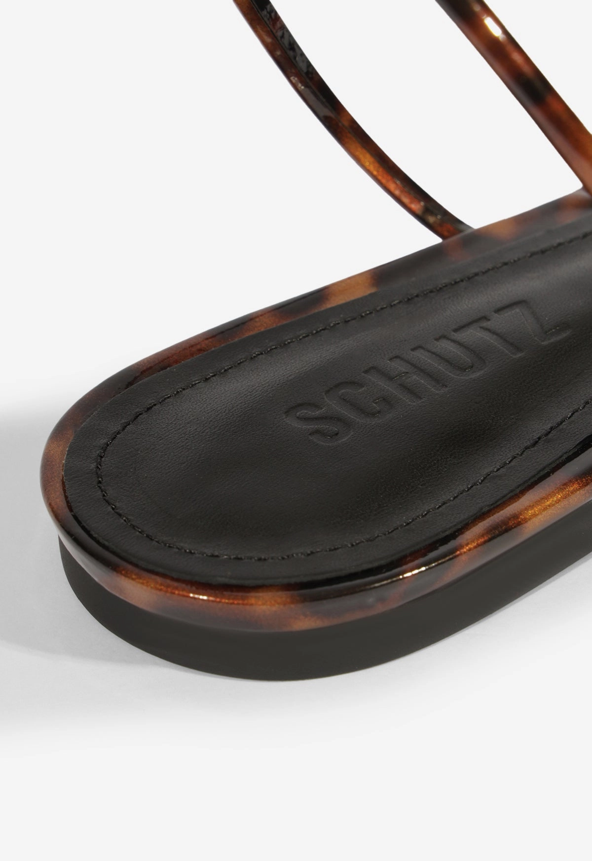 Inez Animal Print Leather Flat Sandal