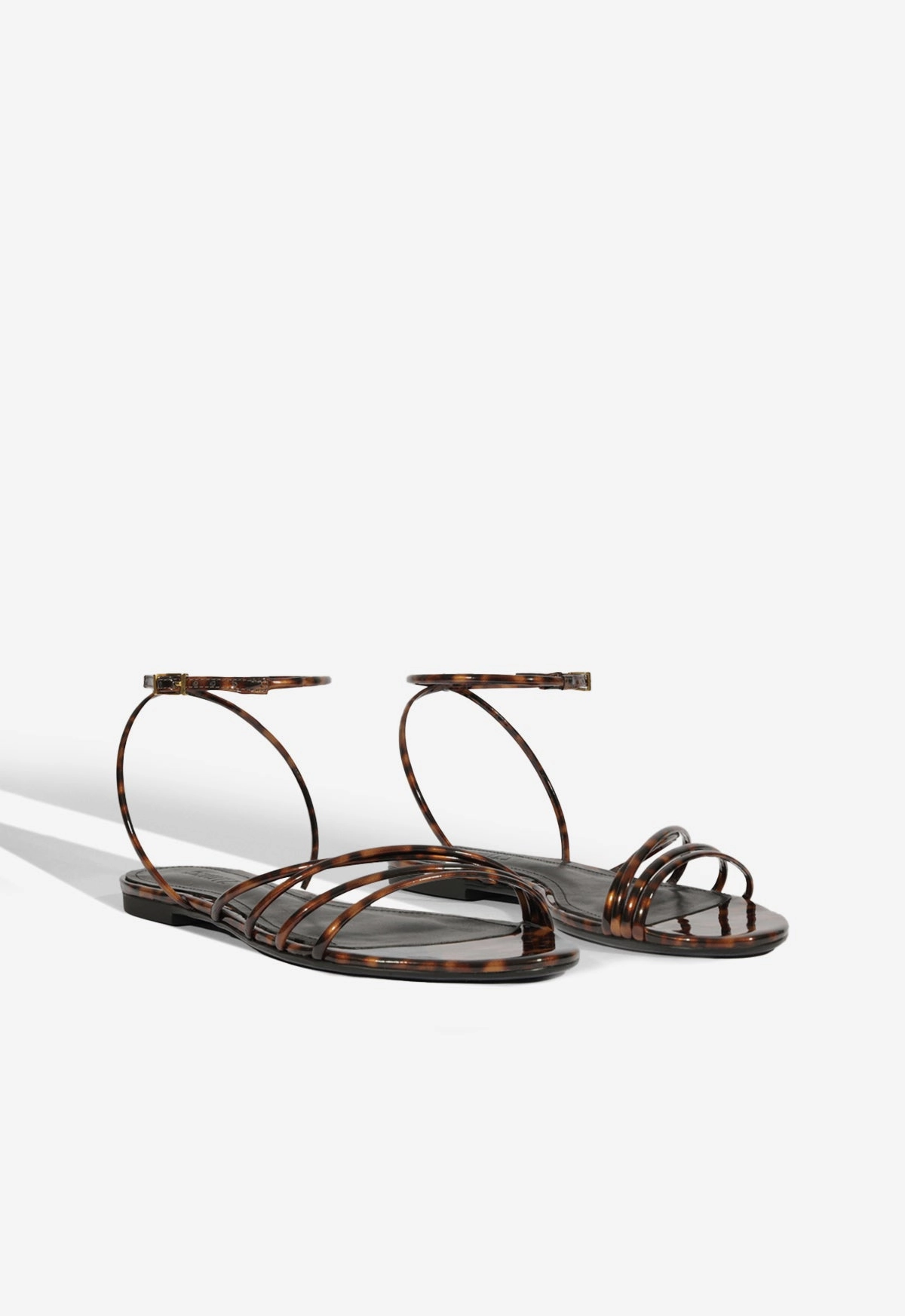 Inez Animal Print Leather Flat Sandal