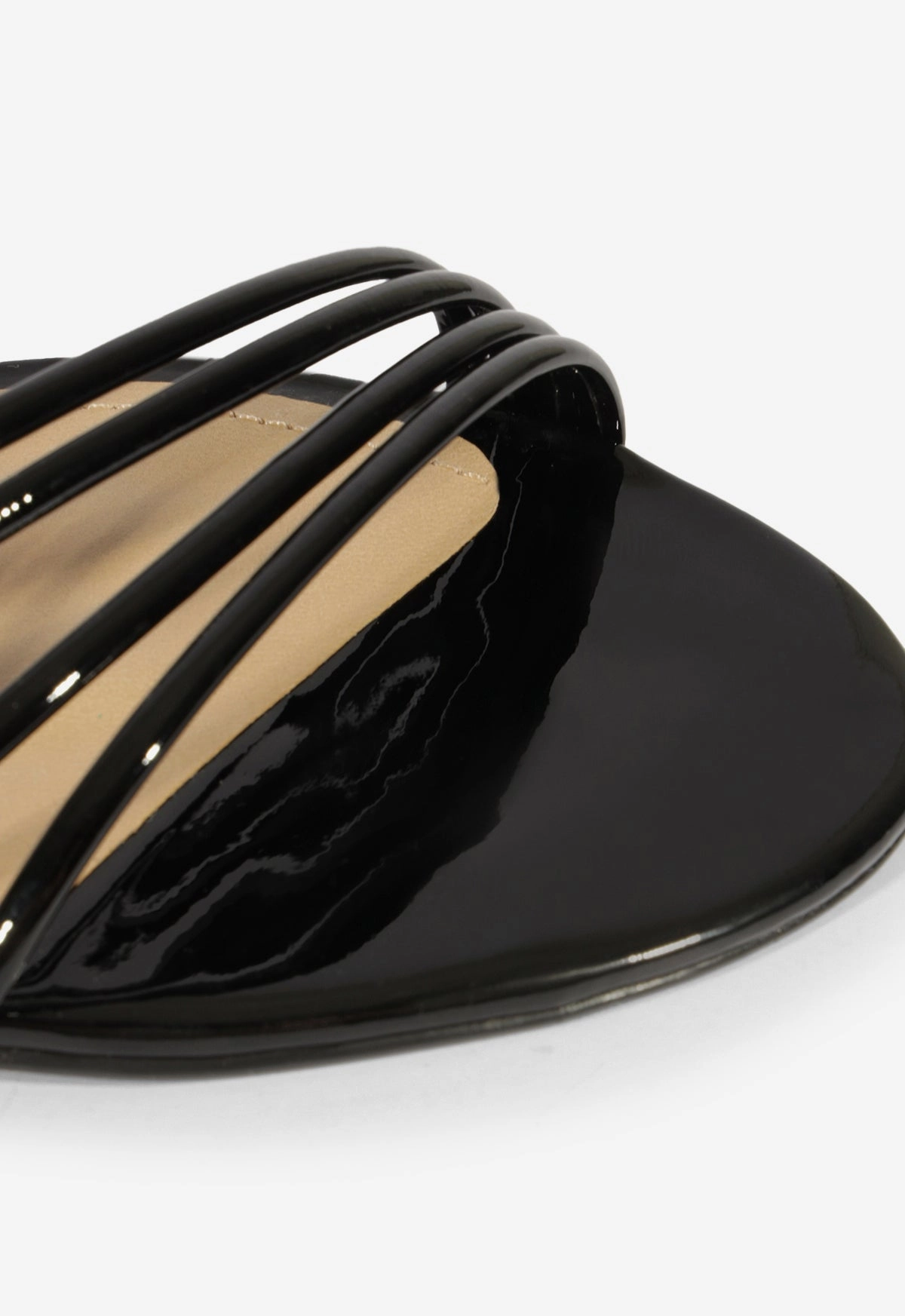 Inez Black Leather Flat Sandal