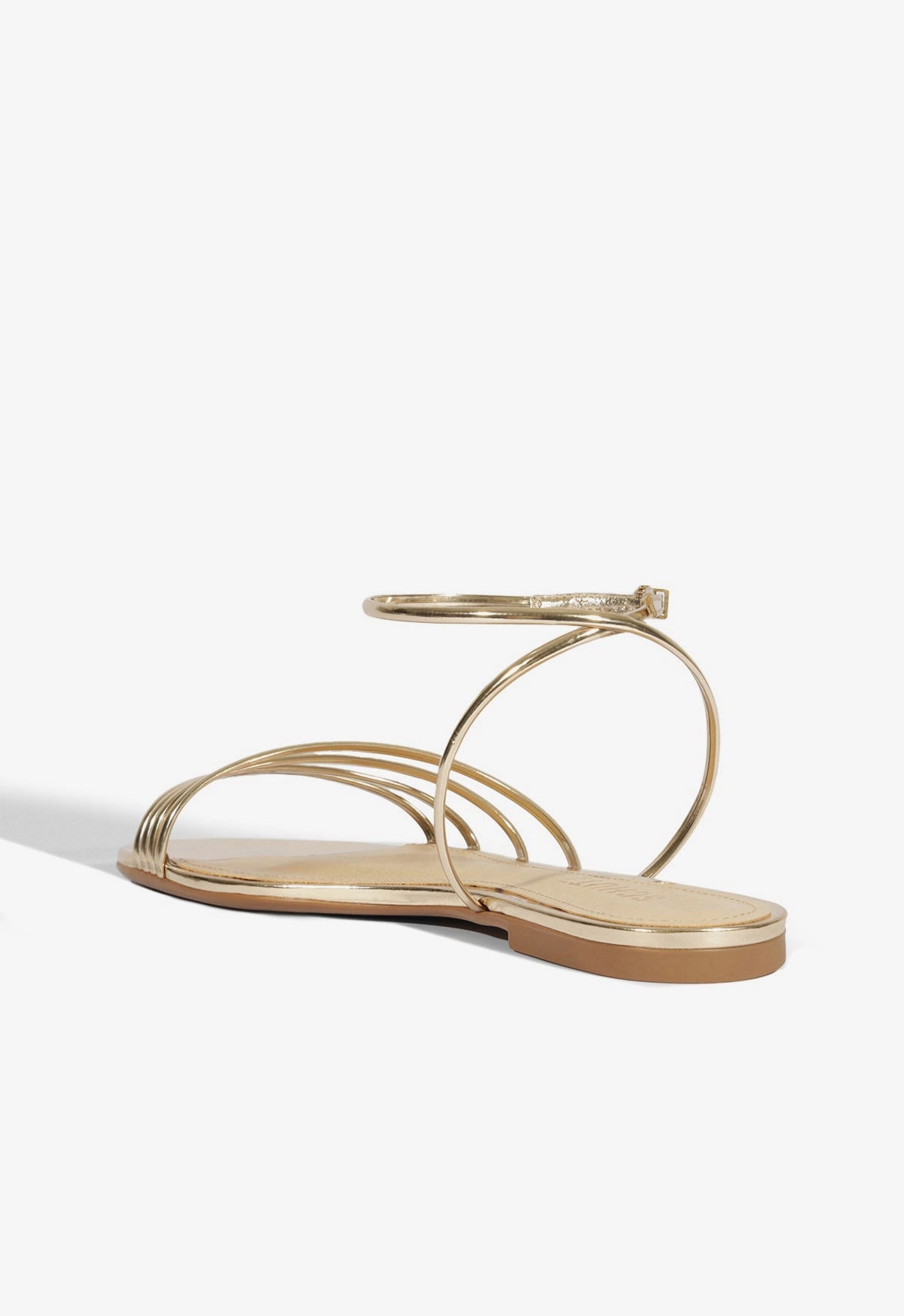 Inez Gold Leather Flat Sandal