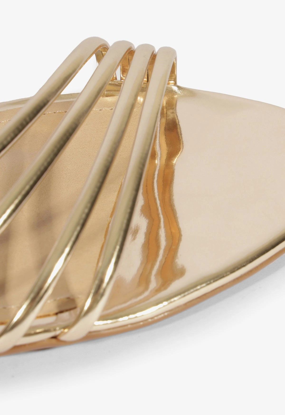 Inez Gold Leather Flat Sandal