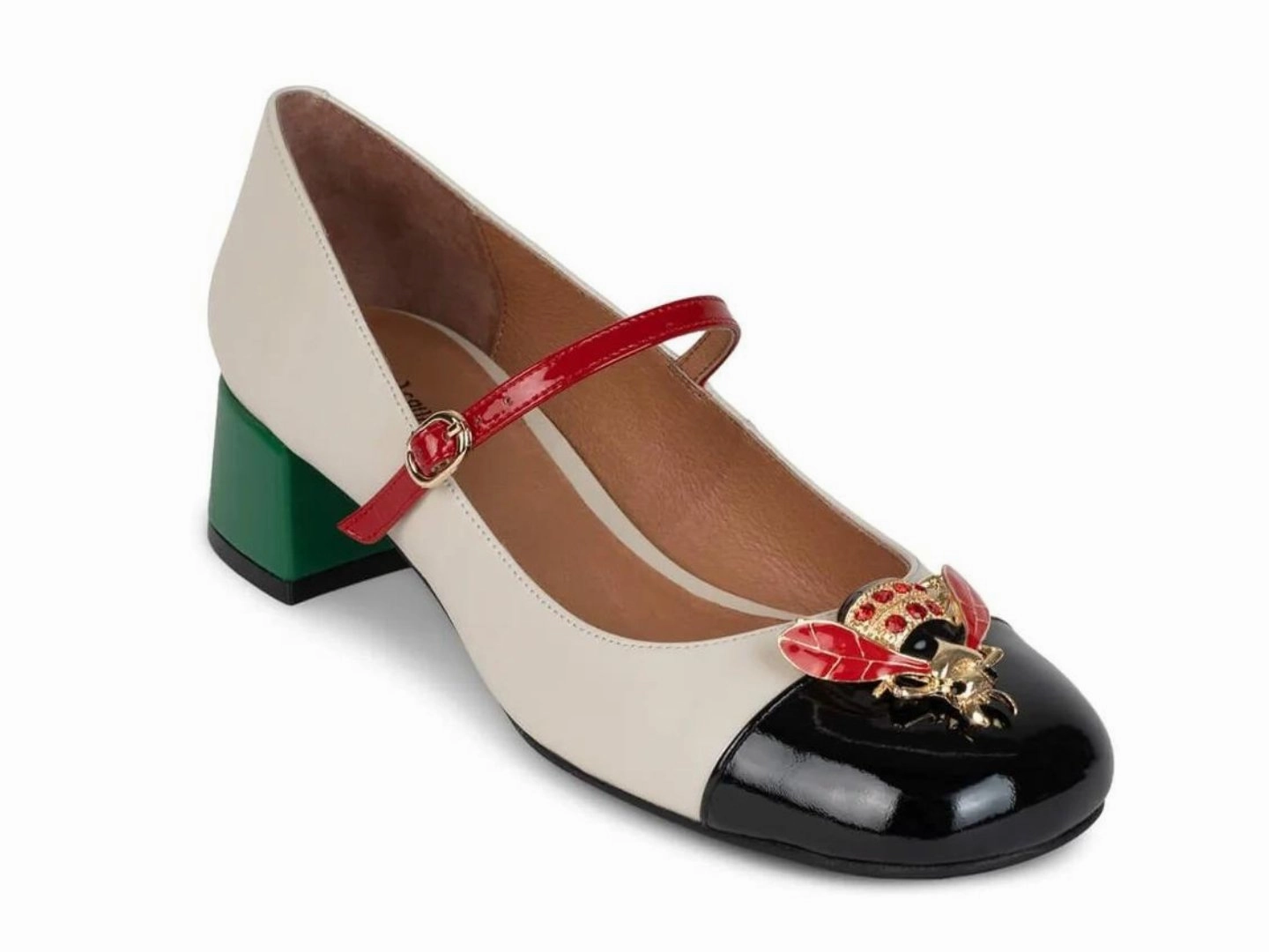 Jeffrey Campbell: Jitterbug in Ivory, Black, Red & Green