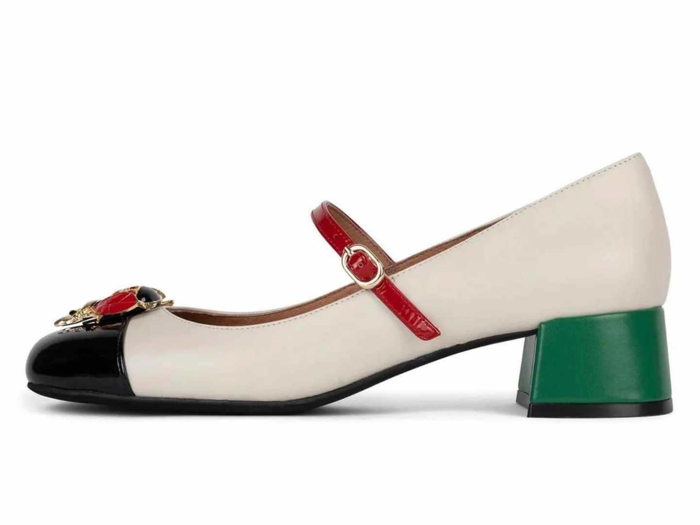 Jeffrey Campbell: Jitterbug in Ivory, Black, Red & Green