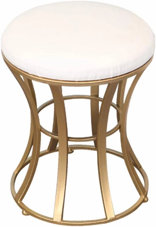 JHSLXD Dressing Stool Schoolgirl Bedroom Golden Round Stool Fitting Room Shoe Change Stool Multifunction Child Dining Stool Creative Decoration Furniture,Gold