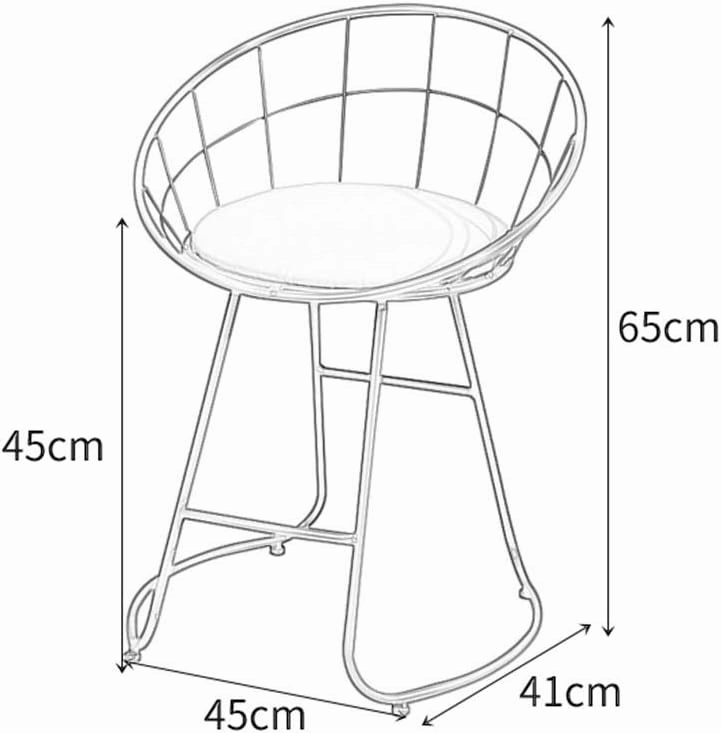 JHSLXD Schoolgirl Dressing Table Makeup Stool Creative Bedroom Metal Wrought Iron Round Stool Golden Antirust Shoe Change Stool Child Dining Chair,Blue Cloth